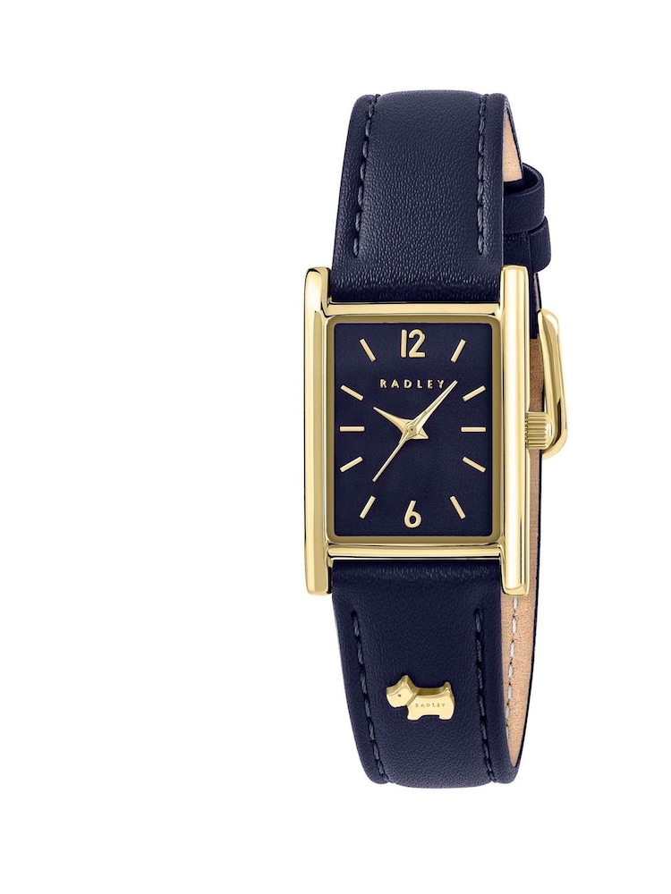 Radley Blue Gold Plated Case Cognac Leather Strap Watch RY21898 - Image 1 of 3 Radley Blue Gold Plated Case Cognac Leather Strap Watch RY21898 - Image 1 of 3