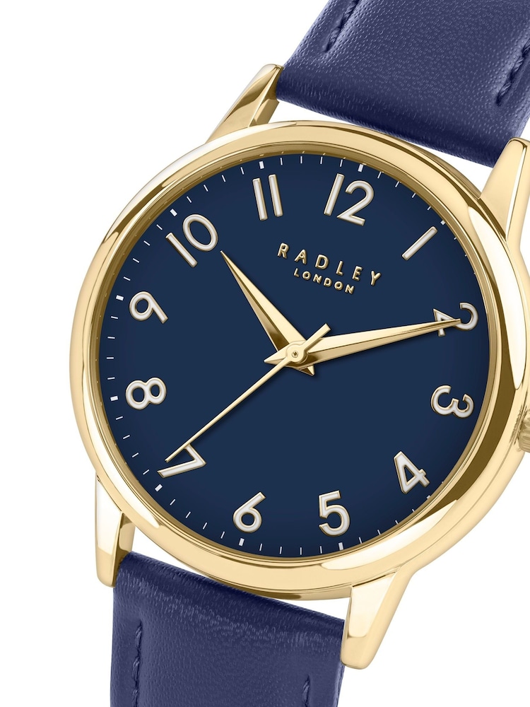 Radley Blue Gold Plated Ink Leather Strap Watch RY21726 - Image 2 of 4