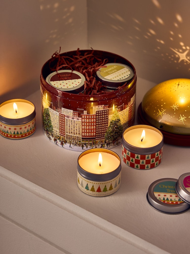 Set of 6 Festive Assorted Fragrance Musical Santa Red Candle - Image 2 of 6