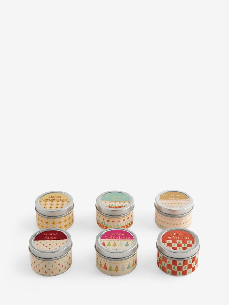 Set of 6 Festive Assorted Fragrance Musical Santa Red Candle - Image 6 of 6