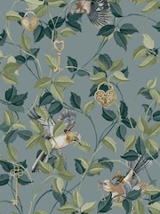 Graham & Brown Aqua Lock & Key 10M Wallpaper - Image 1 of 2