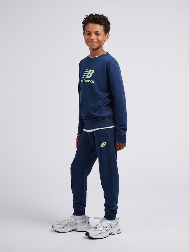 New Balance Light Blue FT Stacked Logo Crew & Joggers Set - Image 2 of 5