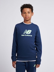 New Balance Light Blue FT Stacked Logo Crew & Joggers Set - Image 4 of 5