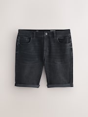 Schwarz - Enge Passform - Denim-Shorts mit Stretchanteil - Bild 1 von 5