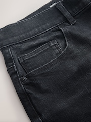 سیاہ - سیدھے فٹ - اسٹریچ ڈینم شارٹس - تصویر 3 از 5