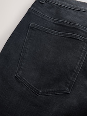 سیاہ - سیدھے فٹ - اسٹریچ ڈینم شارٹس - تصویر 4 از 5