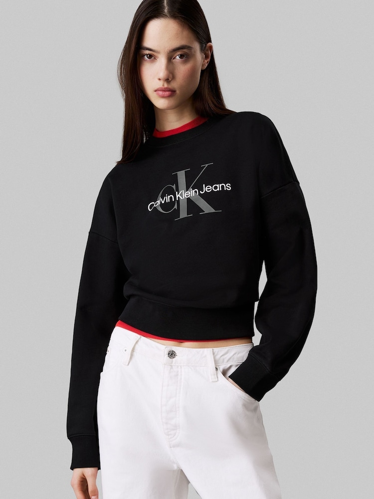 Calvin Klein sproščen pulover z monogramom - Slika 1 iz 6