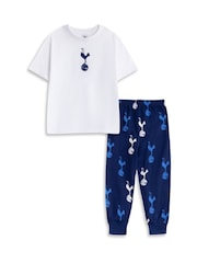 Vanilla Underground White Tottenham Hotspur Short Sleeve Long Leg Pyjamas Set - Image 1 of 5