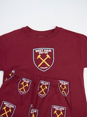 Vanilla Underground Red West Ham United Short Sleeve Long Leg Pyjama Set - Image 3 of 5