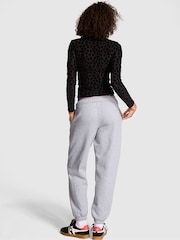 Victoria's Secret PINK Medium Heather Grey Logo Cuffed Fleece Joggers - Image 2 of 2