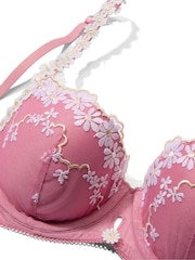 Victoria's Secret Pink Cashmere Rose Pink Lightly Lined Balcony Daisy Embroidery Bra - Image 3 of 3