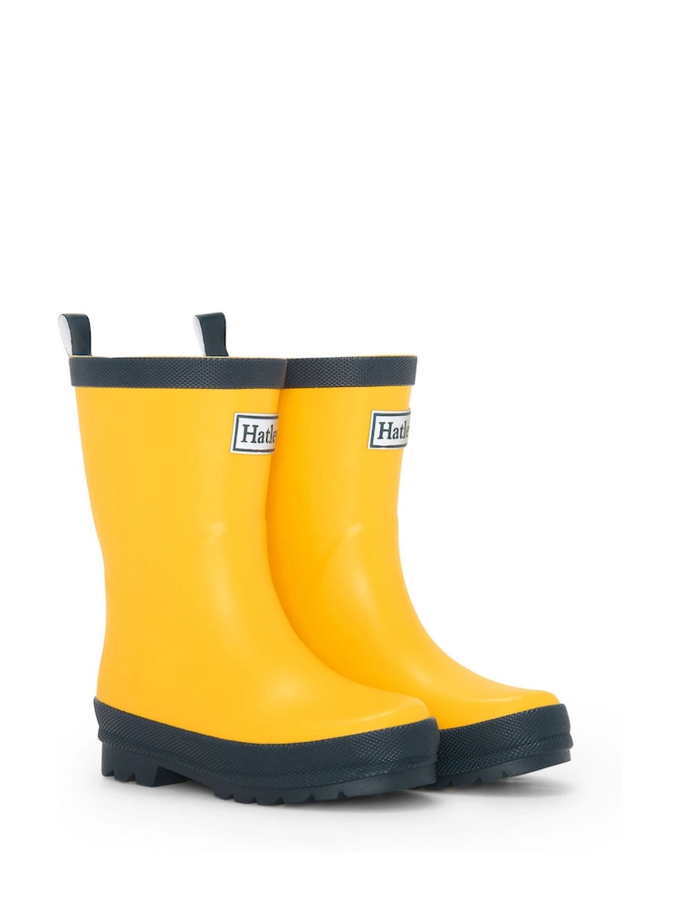 Yellow & Navy Matte Rain Wellies - صورة 2 من 6 Yellow & Navy Matte Rain Wellies - صورة 2 من 6
