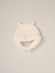 Rock-A-Bye Baby Boutique Baby Borg White Dungarees Bodysuit and Hat Set 3 Piece - Image 3 of 6