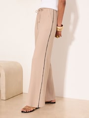 Lipsy Neutral Tipped Detail Crinkle Trousers - Image 2 of 4