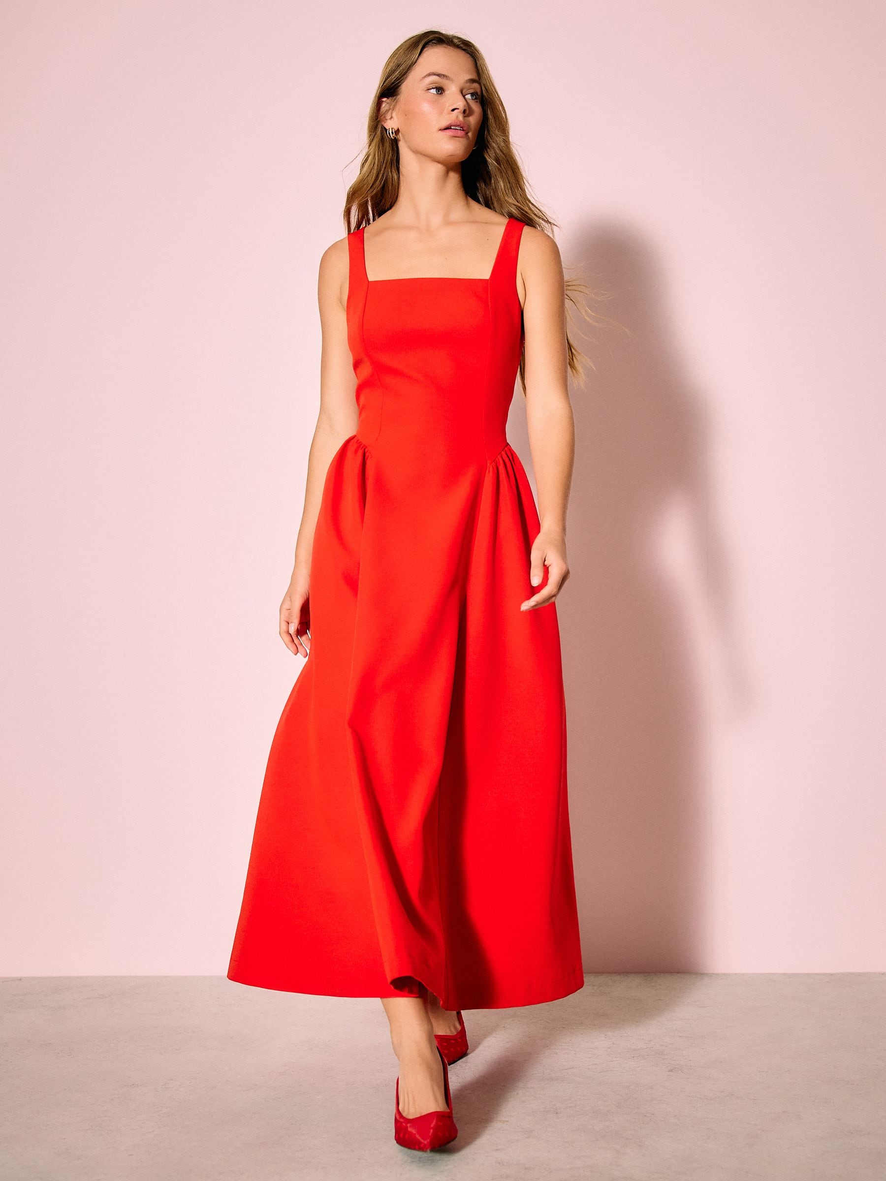 pink maxi dress halter neck Brock Knit Halter Maxi Dress / Baby Pink | MESHKI