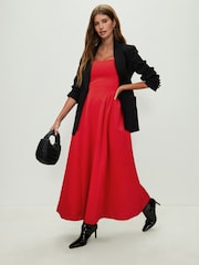 Bright Red Occasion Cinched Waist Maxi Dress - Image 2 of 4