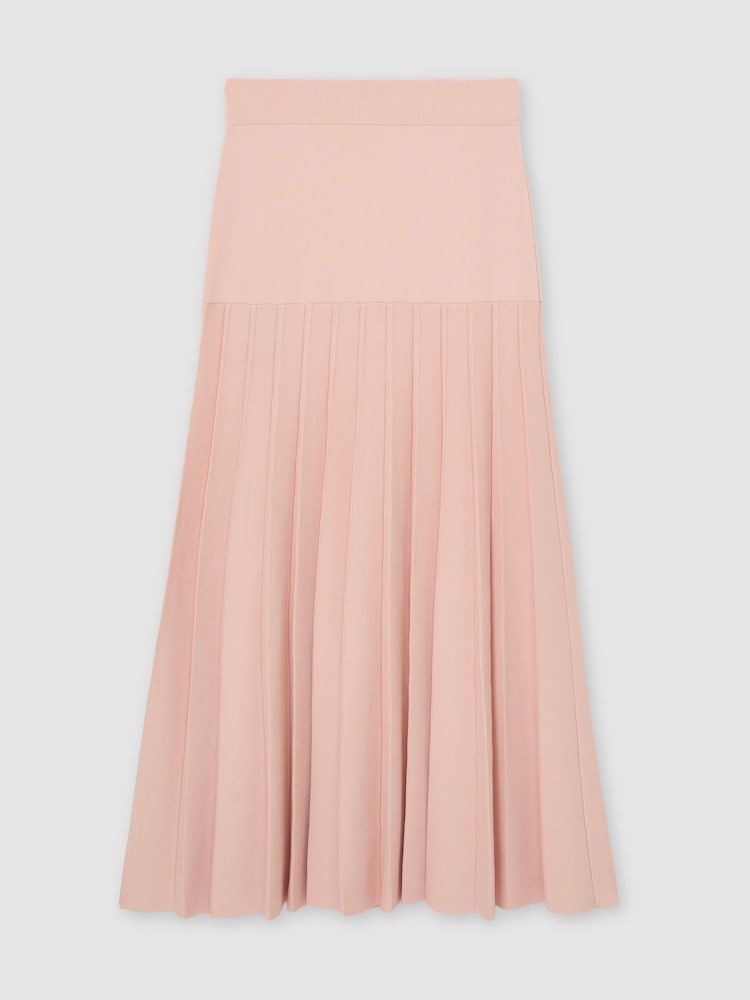 وردي - تنورة Alice متوسطة الطول مطوية مخطّطة من Reiss - صورة 2 من 6