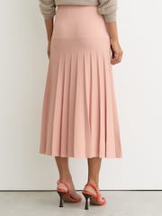 وردي - تنورة Alice متوسطة الطول مطوية مخطّطة من Reiss - صورة 5 من 6