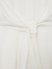 Reiss Ivory Taya Petite Tie-Front Wide-Leg Jumpsuit with Linen - Image 7 of 8