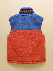 Joules Boys' Billy Blue & Orange Fleece Gilet - Image 2 of 4