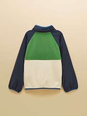 Joules Boys' Breeze Cream & Navy Polar Fleece Quarter Zip - Image 2 of 5