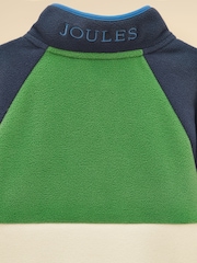Joules Boys' Breeze Cream & Navy Polar Fleece Quarter Zip - Image 6 of 7