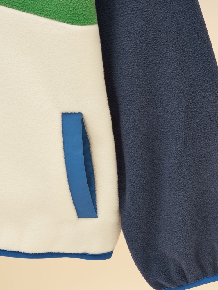 Joules Boys' Breeze Cream & Navy Polar Fleece Quarter Zip - Image 7 of 7 Joules Boys' Breeze Cream & Navy Polar Fleece Quarter Zip - Image 7 of 7