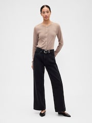 Gap Brown Pointelle Button-Up Top - Image 4 of 5