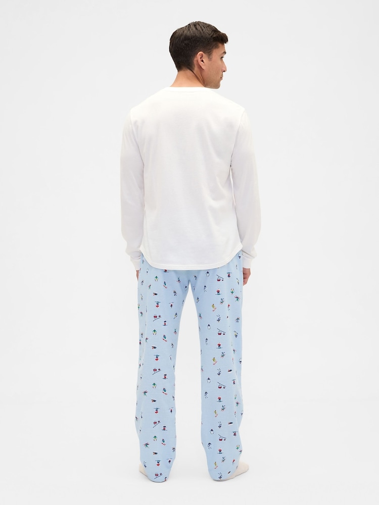 Gap Blue Ski Print Christmas Pyjama Bottoms - Image 2 of 4 Gap Blue Ski Print Christmas Pyjama Bottoms - Image 2 of 4
