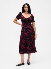 Gap Black Puff Sleeve Midi Dress - Image 4 of 6
