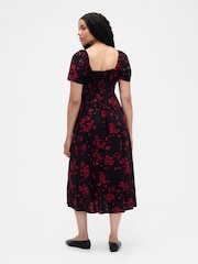 Gap Black Puff Sleeve Midi Dress - Image 5 of 6