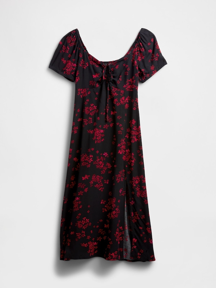 Gap Black Puff Sleeve Midi Dress - Image 6 of 6 Gap Black Puff Sleeve Midi Dress - Image 6 of 6