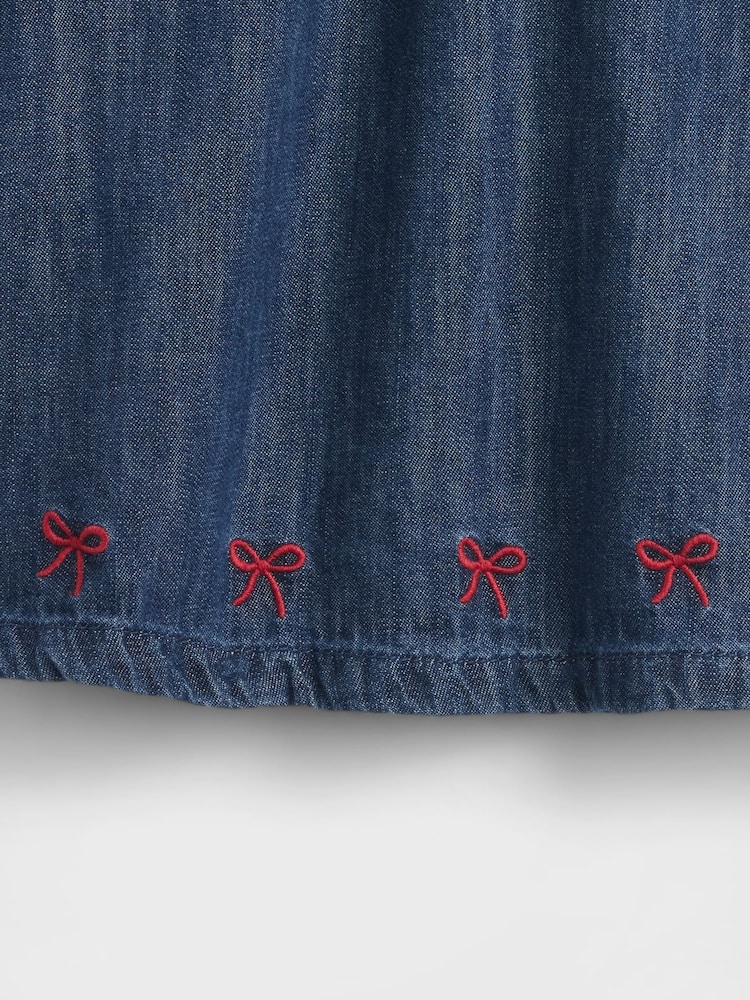 Gap Blue Denim Ruffle Collar Dress (Newborn-24mths) (0-24mths) - Image 3 of 3 Gap Blue Denim Ruffle Collar Dress (Newborn-24mths) (0-24mths) - Image 3 of 3