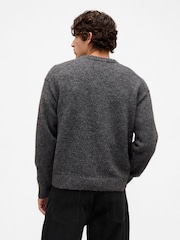 Gap Grey Wool-Blend Relaxed Argyle Jumper - Image 2 of 4