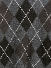 Gap Grey Wool-Blend Relaxed Argyle Jumper - Image 4 of 4