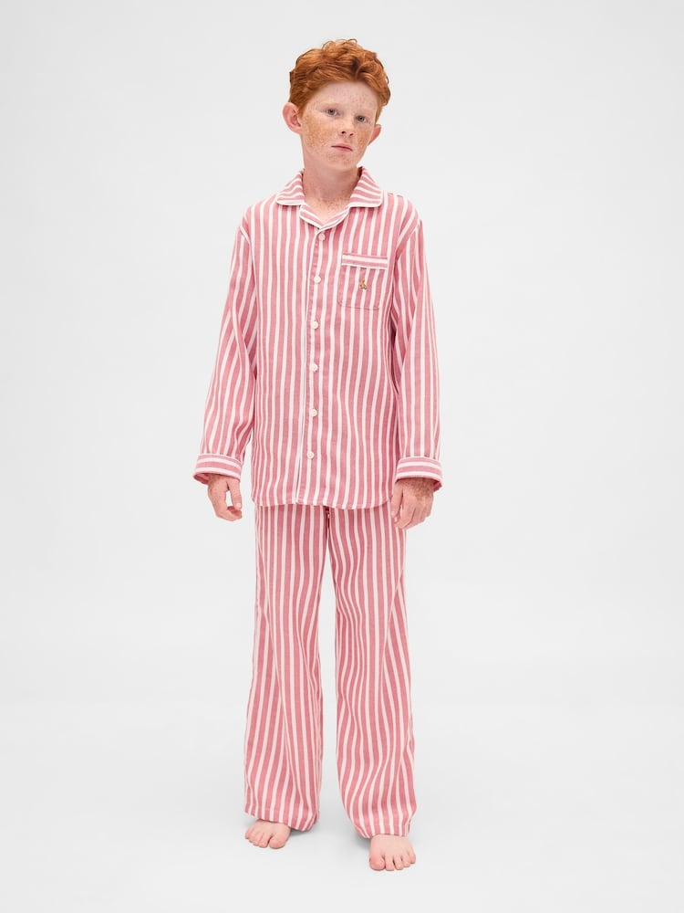 Gap Red Stripe Matching Family Flannel Pyjamas Set (5-13yrs) (5-13yrs) - Image 2 of 6 Gap Red Stripe Matching Family Flannel Pyjamas Set (5-13yrs) (5-13yrs) - Image 2 of 6