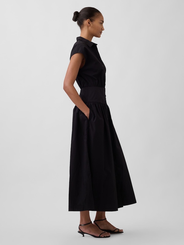 gap black shirt dress GAP Women's Short Sleeve V-Neck Dress, True Black 1, X-Small Petite at Amazon Women's Clothing store