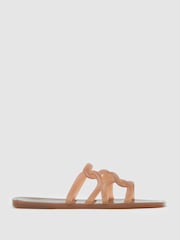 Reiss Neutral Juliette Interlocking Jelly Slide Sandals - Image 2 of 5