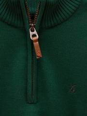 Joules Boys' Hillside Dark Green Knit Quarter Zip Jumper - Image 3 of 4