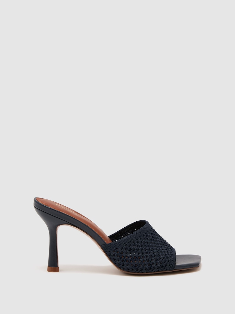 Reiss Briony Knitted Open-Toe Heeled Mules - Bild 2 av 5