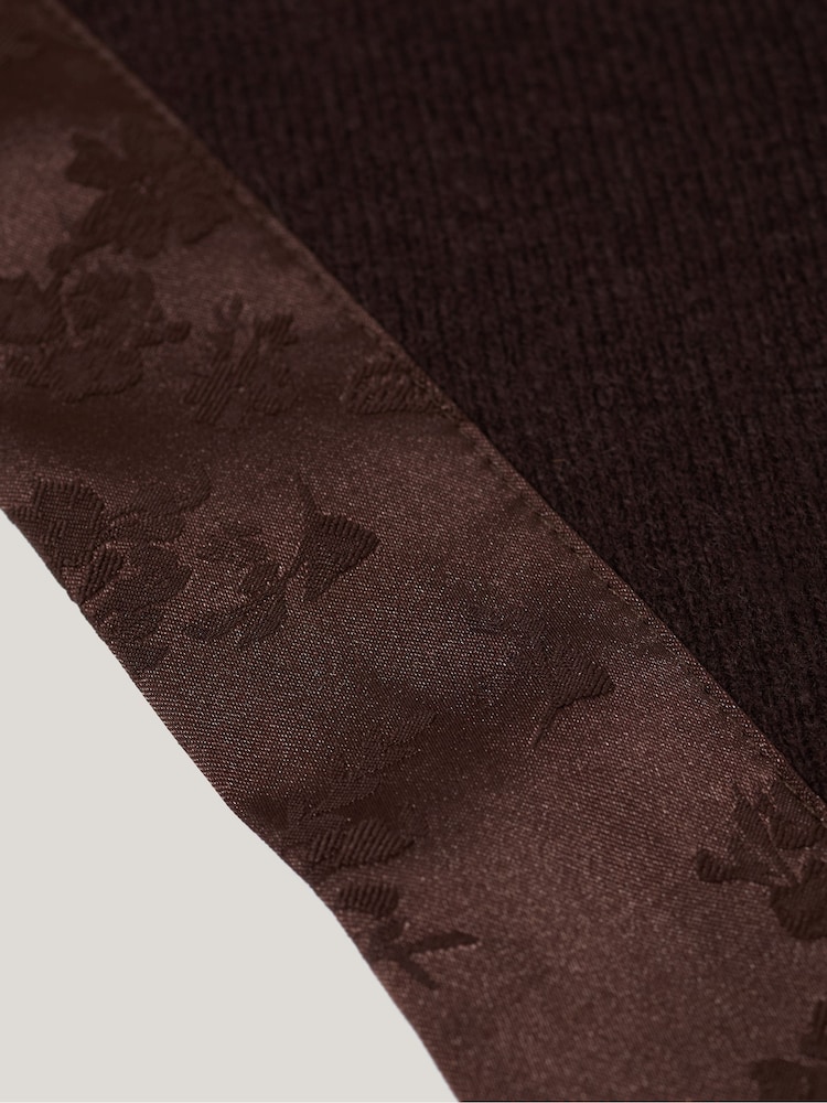 Jigsaw Brown Satin Trim Triangle Scarf - Image 2 of 2 Jigsaw Brown Satin Trim Triangle Scarf - Image 2 of 2