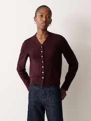 Jigsaw Red Fine Merino Cardigan Top - Image 1 of 2