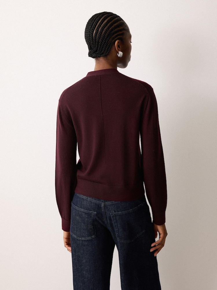 Jigsaw Red Fine Merino Cardigan Top - Image 2 of 2