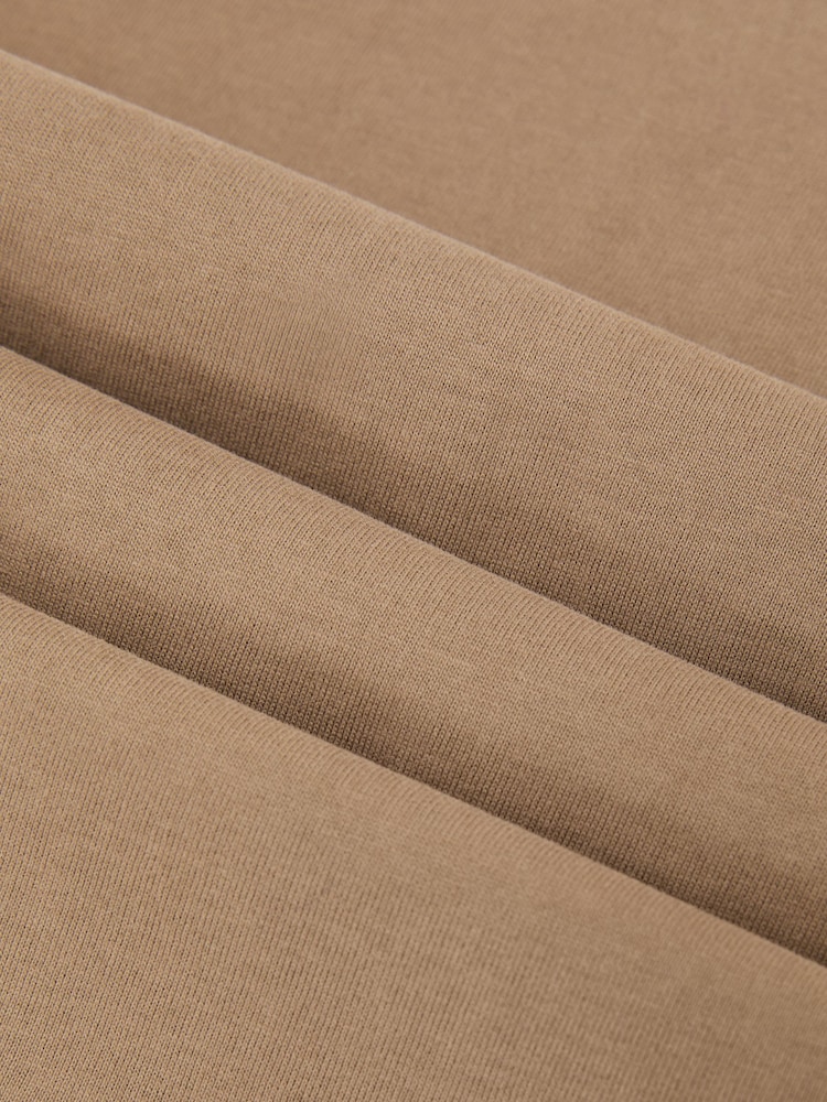 بني فاتح محايد - تيشِرت قطن ممشط بياقة حافة مستديرة Tommie من Reiss - صورة 7 من 7