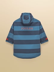 Joules Boys' Coverall Blue Stripe Oversized Fleece Lined Waterproof Coat - Image 2 of 5