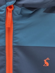 Joules Boys' Coverall Blue Stripe Oversized Fleece Lined Waterproof Coat - Image 3 of 5