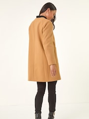 Roman Brown Petite Patch Pocket Buttoned Coat - Image 3 of 5