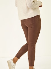 Roman Brown Petite Suedette Stretch Denim Leggings - Image 4 of 5