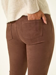 Roman Brown Petite Suedette Stretch Denim Leggings - Image 5 of 5