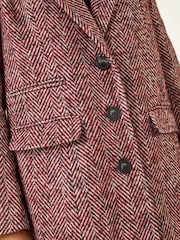Roman Red Petite Herringbone Smart Coat - Image 5 of 5